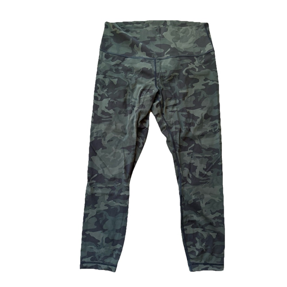 Lululemon Align Leggings Size 12 Green Camo High Rise Yoga Pants Athletic Women